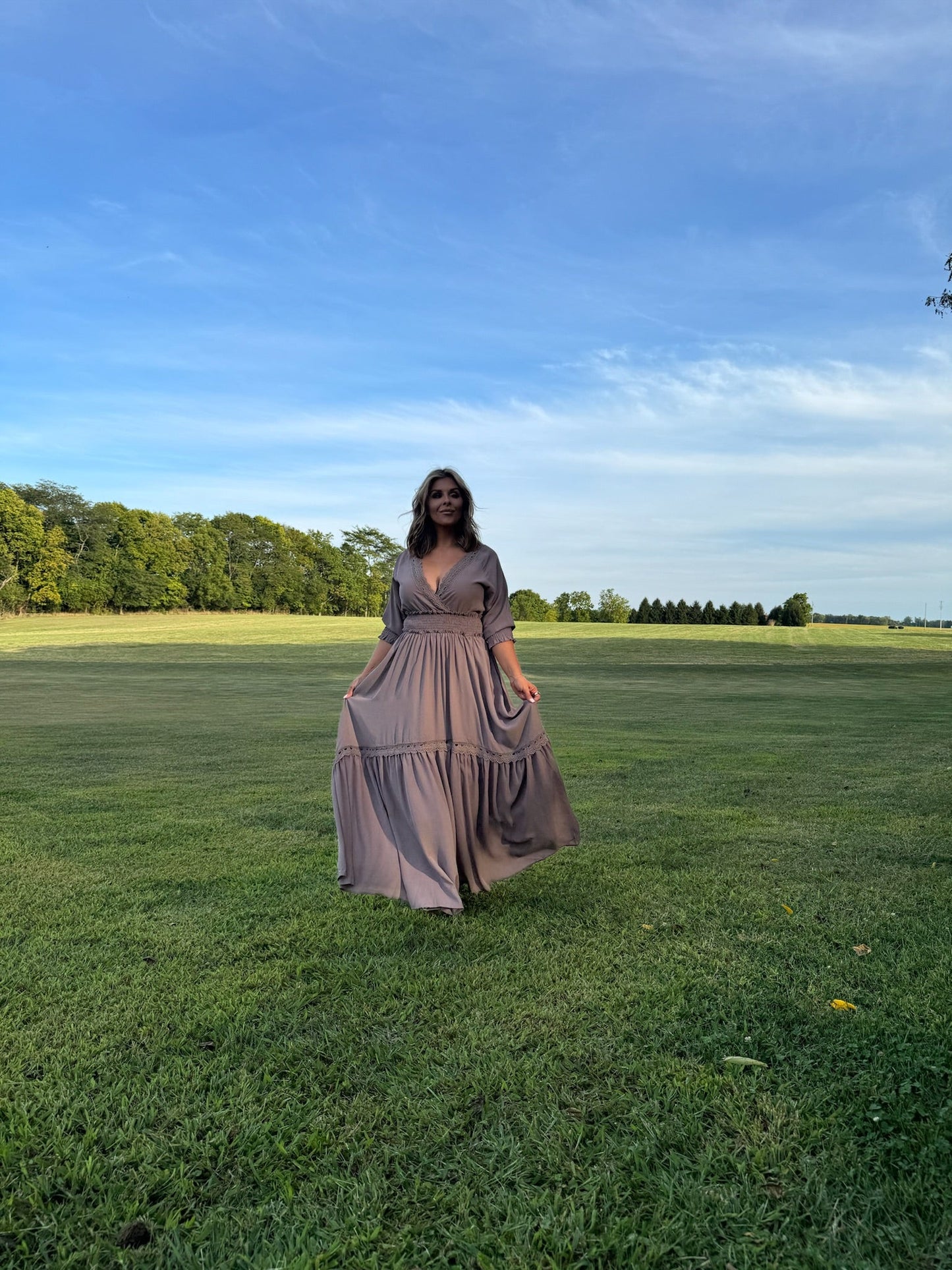 ECB Exclusive: Most Admired Maxi Dress , Taupe