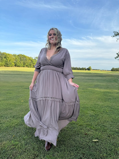 ECB Exclusive: Most Admired Maxi Dress , Taupe