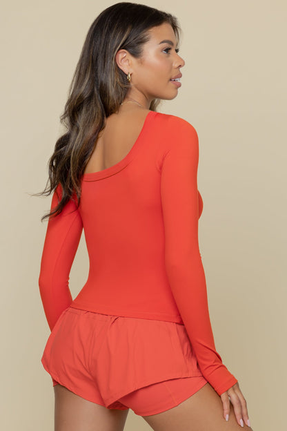 Your Favorite Reversible Long Sleeve Top - Cayenne