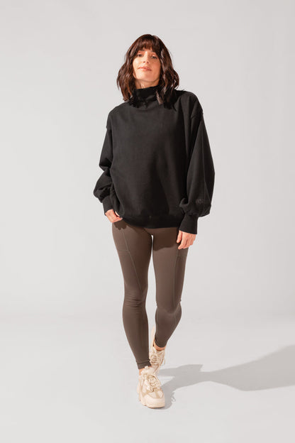 Ooey Gooey Mockneck Sweatshirt - Black