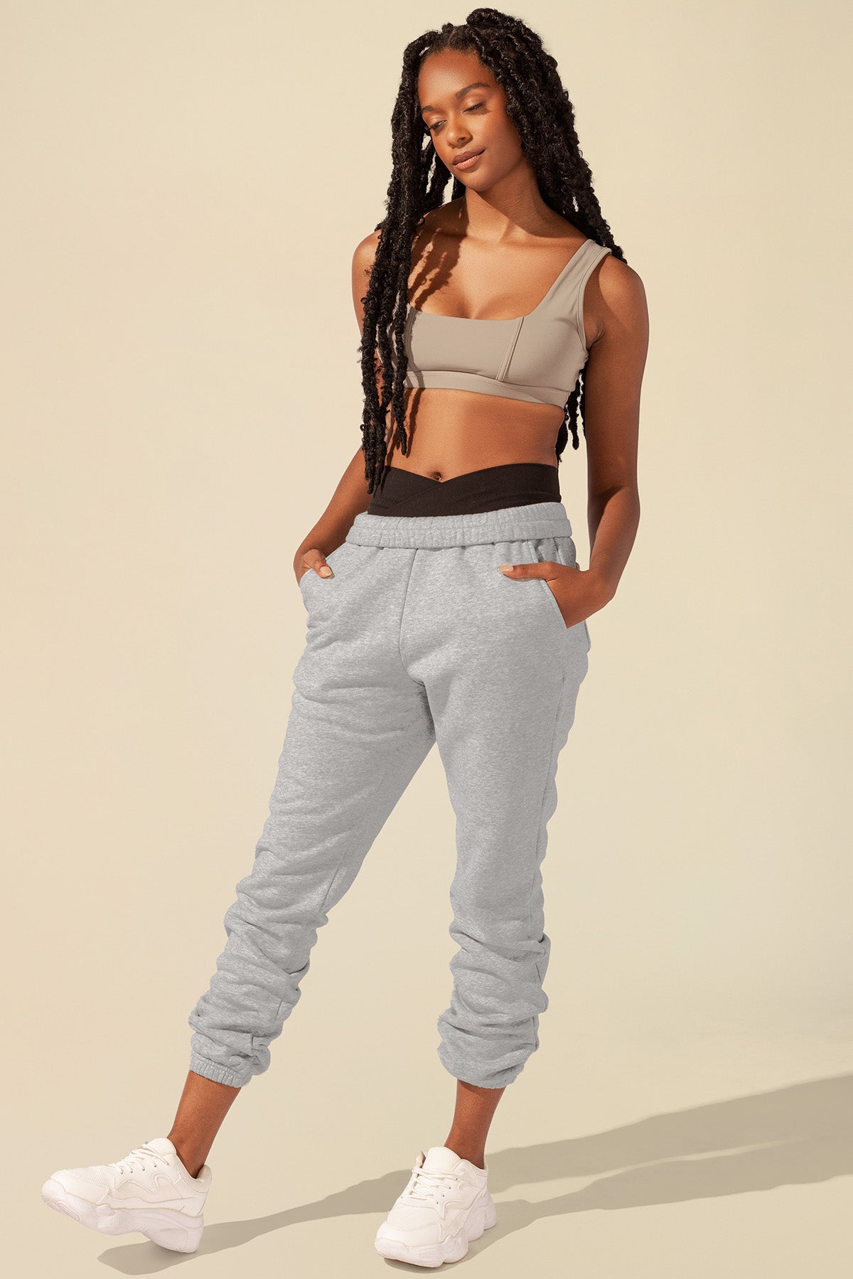 Cloud Rollover Sweatpant - Heather Grey