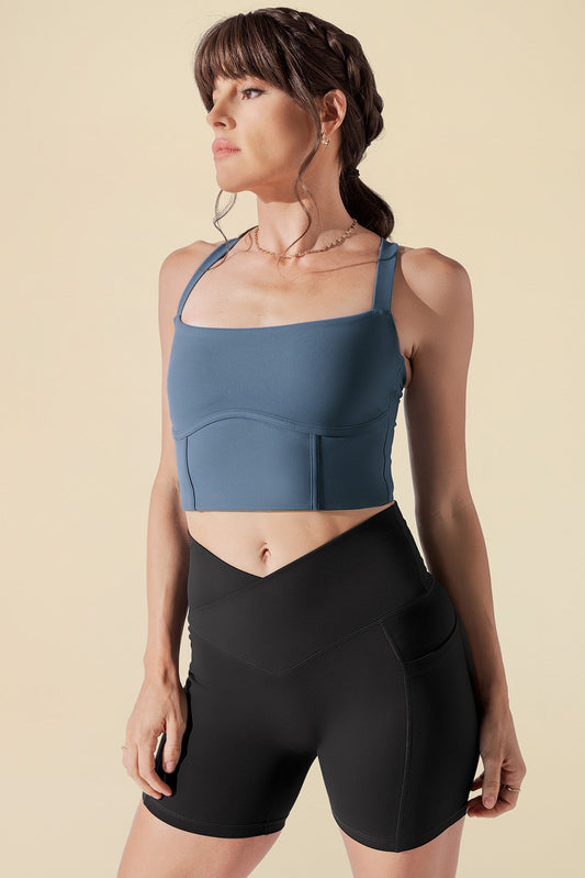 Daphne Corset Crop Top - Indigo Teal