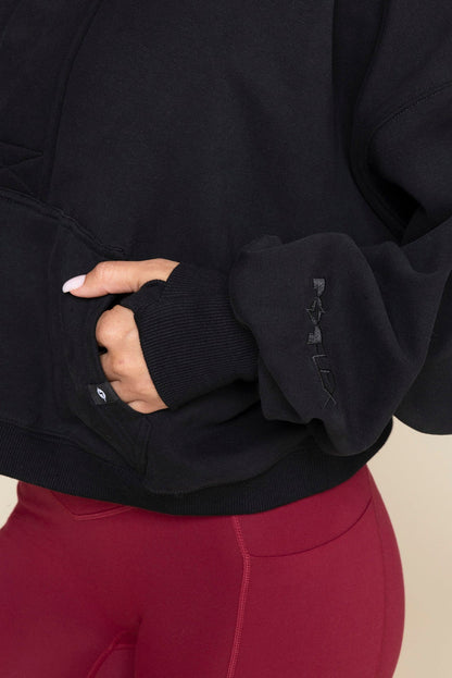Ooey Gooey Crop Half Zip - Black
