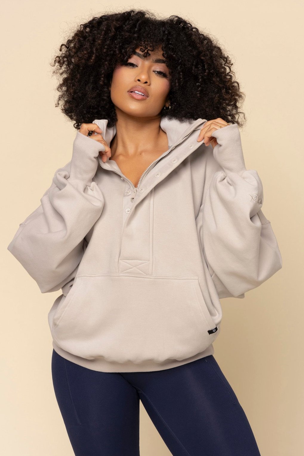 Ooey Gooey Half Zip Sweater - Silver Birch