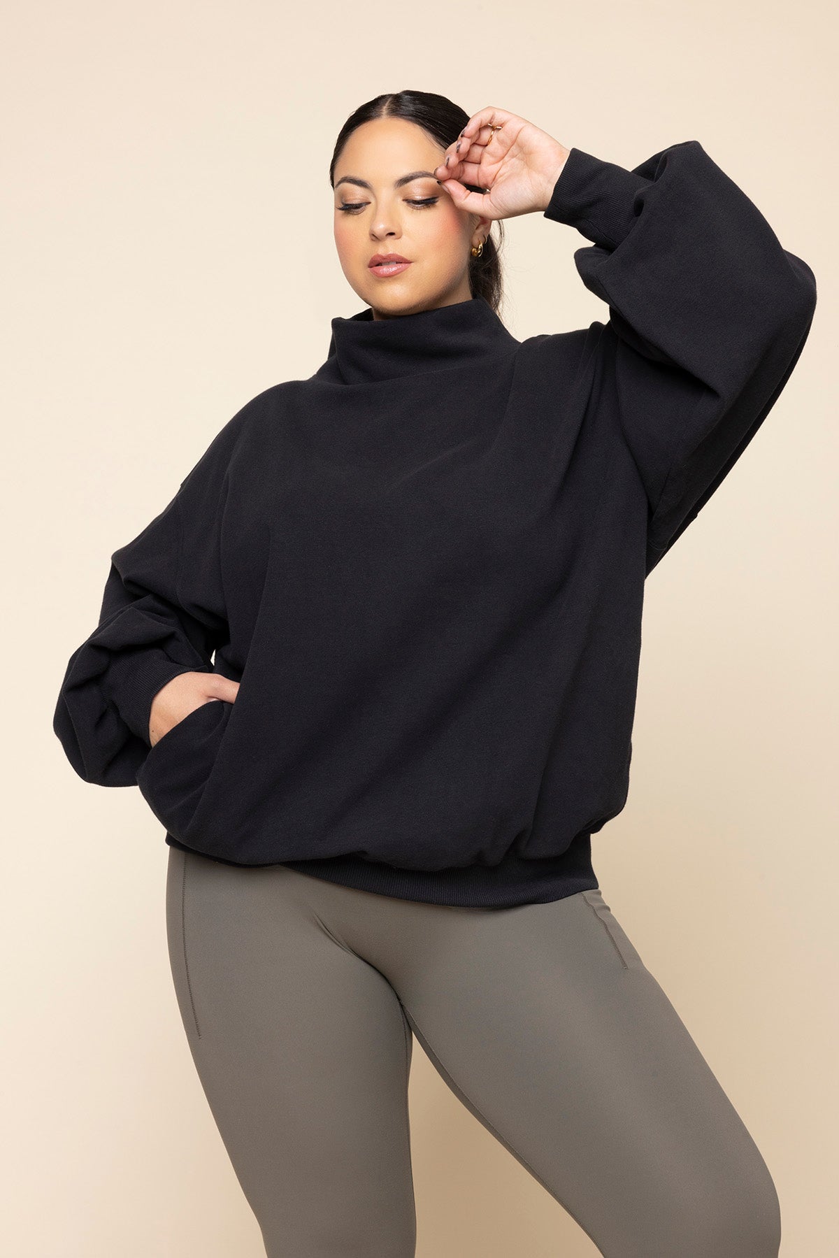 Ooey Gooey Mockneck Sweatshirt - Black