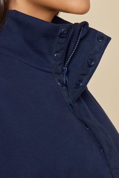Ooey Gooey Crop Half Zip - Cosmic Navy