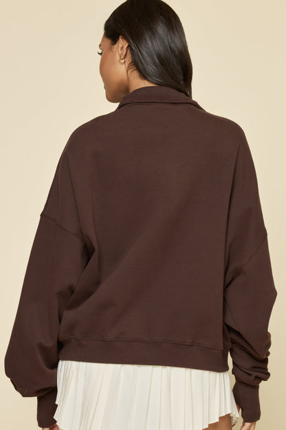 Ooey Gooey Half Zip Sweater - Ganache
