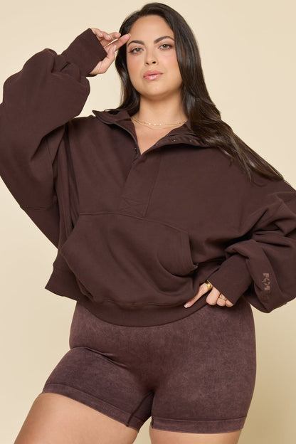 Ooey Gooey Half Zip Sweater - Ganache