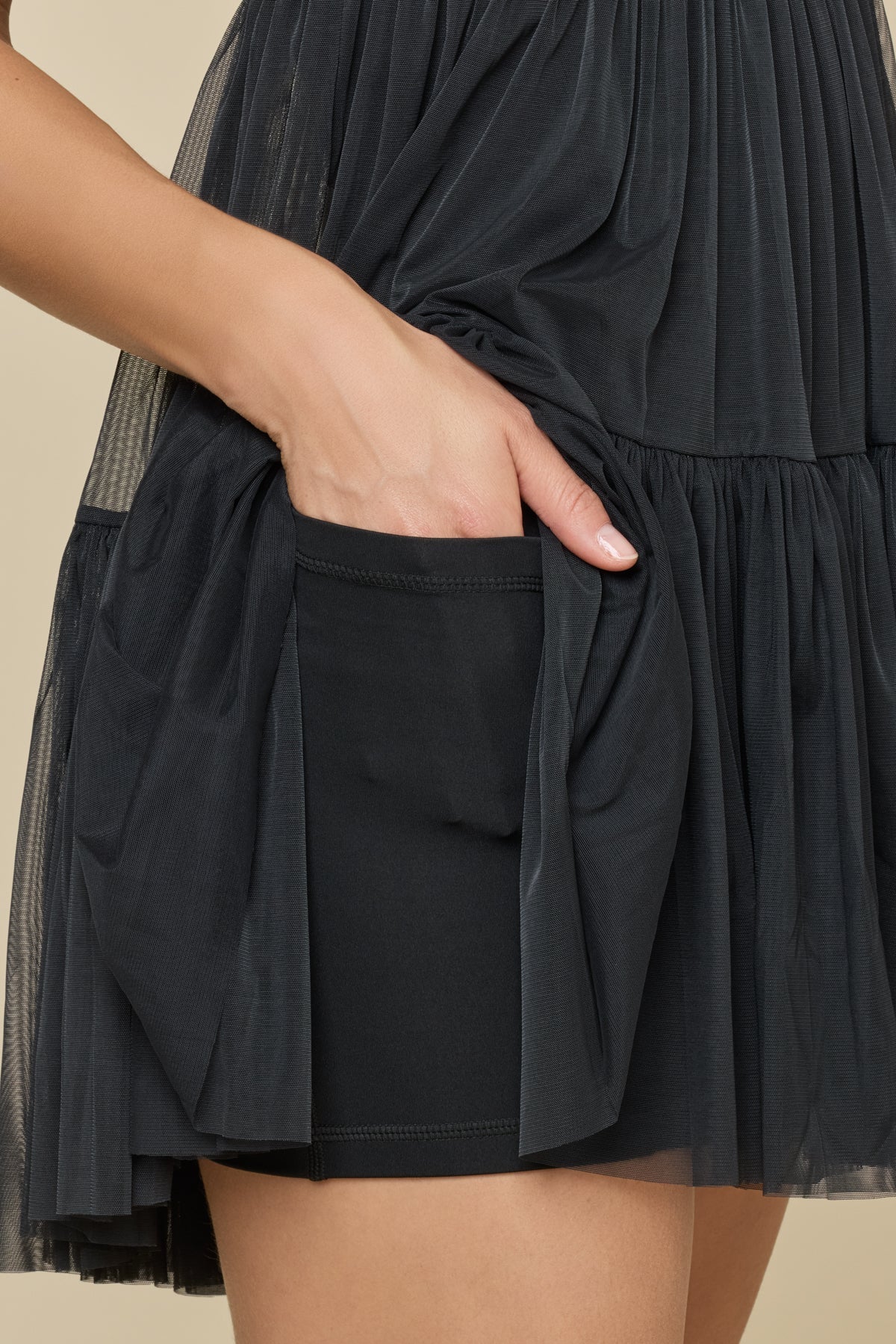 Pirouette Babydoll Dress - Black