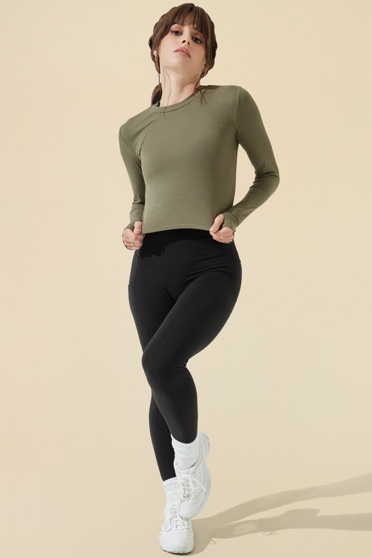 Refine Long Sleeve Top - Dark Olive