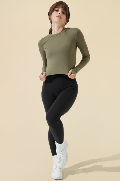 Refine Long Sleeve Top - Dark Olive