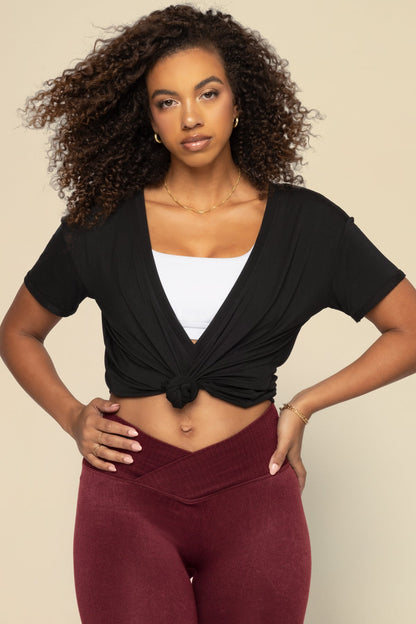 Reversible Deep V Tee - Black
