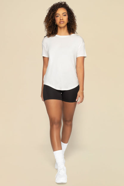 Reversible Deep V Tee - Cream