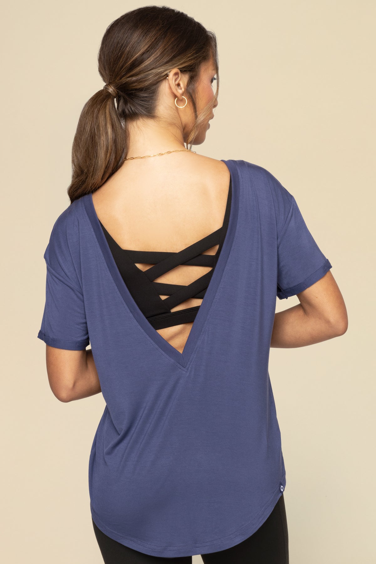 Reversible Deep V Tee - Nightshade Blue