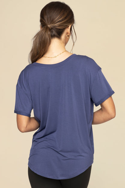 Reversible Deep V Tee - Nightshade Blue