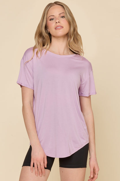Reversible Deep V Tee - Pastel Orchid