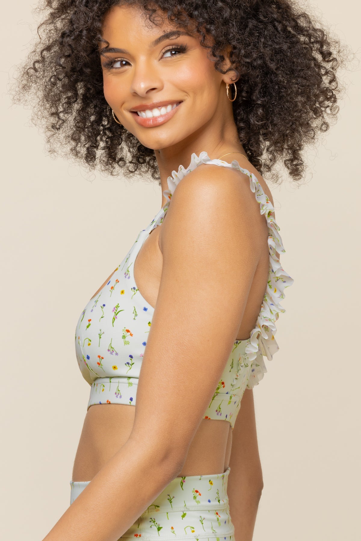 Romance Mesh Ruffle Bra  - Meadow