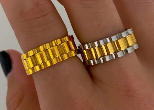 Chain Ring, Gold & Silver