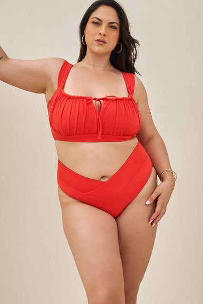 Crisscross Hourglass® Cheeky Bikini Bottom - Poppy