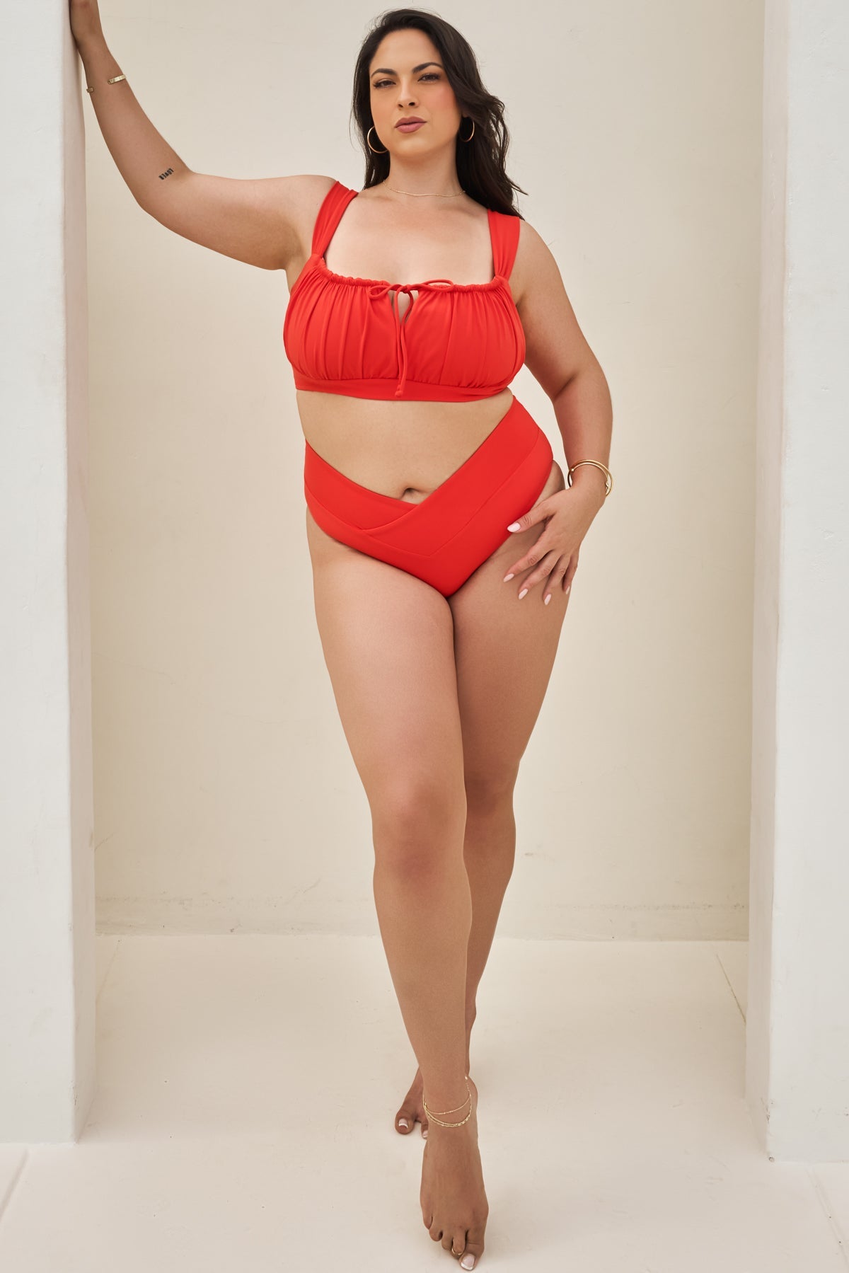 Crisscross Hourglass® Cheeky Bikini Bottom - Poppy