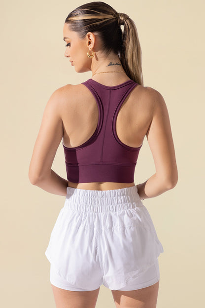 Sweat Sesh Crop Top - Plum