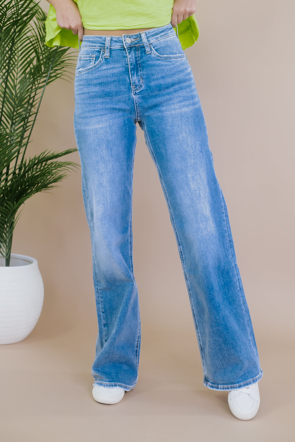 High Rise Wide Leg A Line Denim Jeans, Righteously VERVET