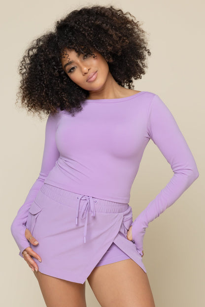 Your Favorite Reversible Long Sleeve Top (Cropped) - Mystic Purple