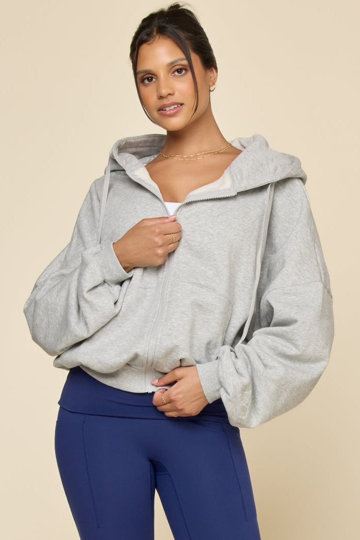 Zip Cloud Hoodie - Heather Grey