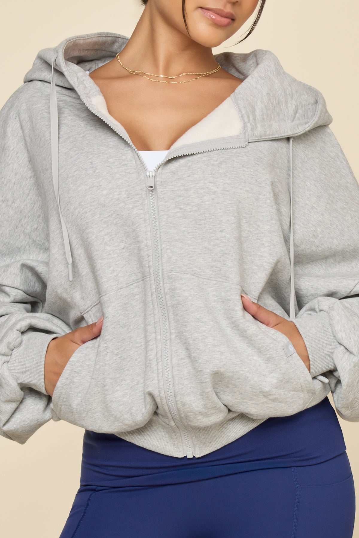 Zip Cloud Hoodie - Heather Grey