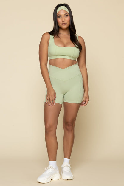 Crisscross Hourglass® Midi Short with Pockets - Pistachio