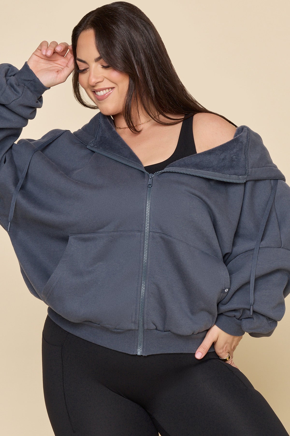 Zip Cloud Hoodie - Denim Blue
