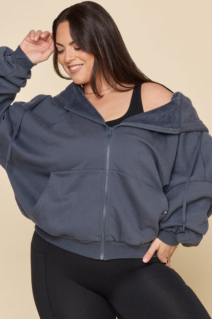 Zip Cloud Hoodie - Denim Blue