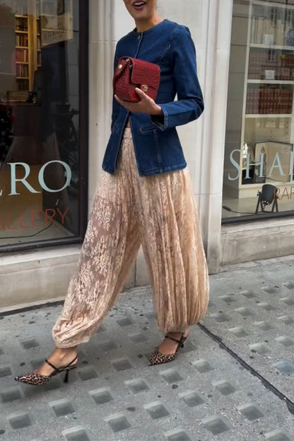 Ibiza Breeze Floral Lace Lantern Pants
